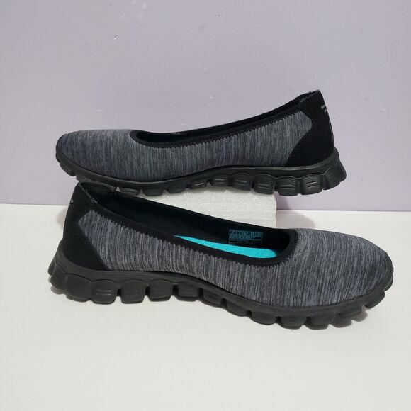 Skechers Gray Slip On Memory Foam Shoes Sz 7 - Picture 2 of 8